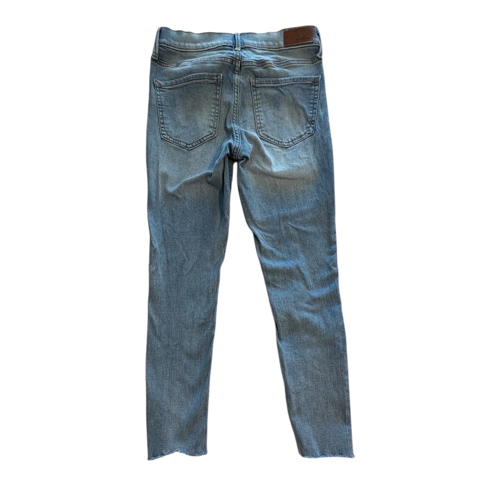 Express Ultimate Legging Jeans Size 2 Light Wash Skinny Mid Rise Raw Hem Stretch - Picture 7 of 7
